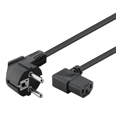 POWERTECH καλώδιο τροφοδοσίας για Η/Υ CAB-P015, 90°, 3 Pin, 1.5m, μαύρο