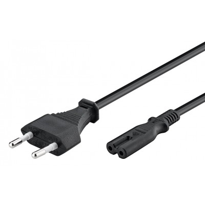 POWERTECH καλώδιο τροφοδοσίας CAB-P021 2pin, copper, 1.5m, μαύρο, 5τμχ