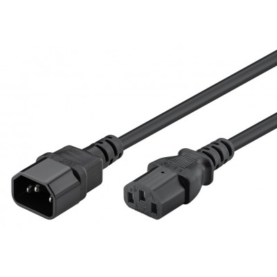 POWERTECH καλώδιο προέκτασης τροφοδοσίας CAB-P039, 3x 0.75mm², CCS, 1m, μαύρο