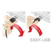 POWERTECH καλώδιο USB σε USB Micro CAB-U136, 90°, Easy USB, 0.5m, μαύρο