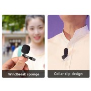 POWERTECH μικρόφωνο CAB-UC048 με ενσωματωμένο clip-on, USB-C, 1.5m μαύρο