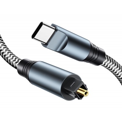 POWERTECH καλώδιο ήχου USB-C σε Toslink CAB-UC091, 1m, γκρι