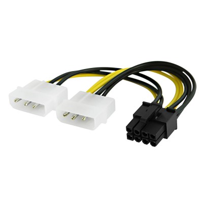 POWERTECH καλώδιο PCIe 8pin σε 2x molex 3pin CAB-W051, 0.15m