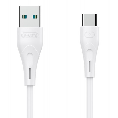 CELEBRAT καλώδιο USB-C σε USB CB-18T, 3A, 480Mbps, 1m, λευκό