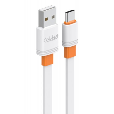 CELEBRAT καλώδιο USB-C σε USB CB-33C, flat, 3A, 1m, λευκό