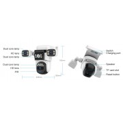 VSTARCAM smart ηλιακή κάμερα CB621SR, triple lens, 2MP, WiFi, SD, PTZ, IP66