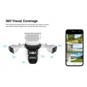 VSTARCAM smart ηλιακή κάμερα CB621SR, triple lens, 2MP, WiFi, SD, PTZ, IP66