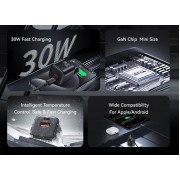 USAMS φορτιστής τοίχου CC263, USB & USB-C, 30W, GaN, λευκός
