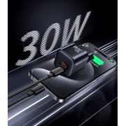 USAMS φορτιστής τοίχου CC263, USB & USB-C, 30W, GaN, λευκός