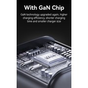 USAMS φορτιστής τοίχου CC263, USB & USB-C, 30W, GaN, λευκός
