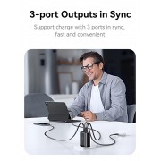 USAMS φορτιστής τοίχου CC296 με καλώδιο, USB & USB-C, 30W, μαύρος