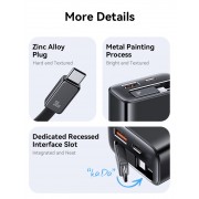 USAMS φορτιστής τοίχου CC296 με καλώδιο, USB & USB-C, 30W, μαύρος