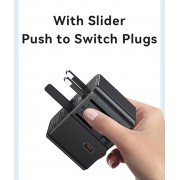 USAMS φορτιστής/αντάπτορας πρίζας CC309, USB & 2x USB-C, universal, 25W, μαύρος