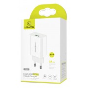 USAMS φορτιστής τοίχου T22, 1x USB, QC3.0 18W 3A, λευκός