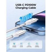 ORICO καλώδιο USB-C CDX-100CC, 100W, 480Mbps, 1m, λευκό