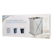 Καλάθι απλύτων CLN-004 με 1 σάκο, υφασμάτινο, 60x38x35mm, γκρι