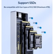 ORICO θήκη για Μ.2 SATA SSD CM2C3-GY-BP, 6Gbps, έως 4TB, γκρι