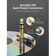 CABLETIME αντάπτορας ήχου 6.3mm σε 3.5mm CT-6M3F-AG, gold plated, γκρι