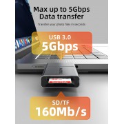 CABLETIME card reader CT-ACCD3-AG για SD & micro SD, USB 3.0, 5Gbps, γκρι