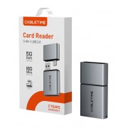 CABLETIME card reader CT-ACCD3-AG για SD & micro SD, USB 3.0, 5Gbps, γκρι