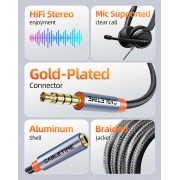 CABLETIME καλώδιο προέκτασης ήχου 3.5mm CT-AE35M, gold plated, 2m, μαύρο