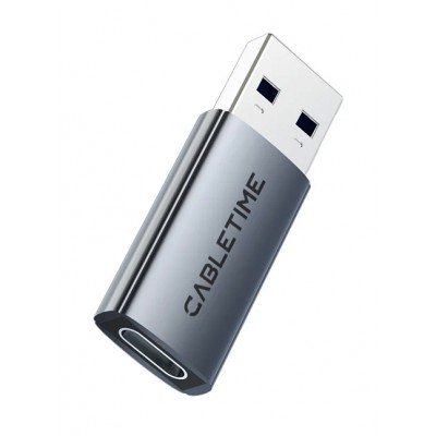 CABLETIME αντάπτορας USB-C σε USB CT-AMCF10-AG, 10Gbps, 3A, γκρι