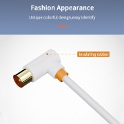 CABLETIME καλώδιο κεραίας CT-AV101-10, γωνιακό, 75 Ohm, 2m, λευκό