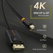 CABLETIME καλώδιο mini DisplayPort σε DisplayPort CT-AV588-02G, 4K/60Hz, 1m, λευκό