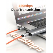 CABLETIME καλώδιο USB-C CT-CM240-ZSW1, 240W, 480Mbps, 1m, λευκό