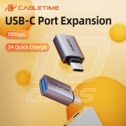 CABLETIME αντάπτορας USB-C σε USB CT-CMAF10-AG, 10Gbps, γκρι