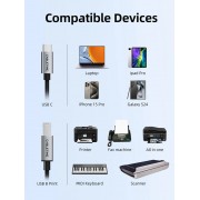 CABLETIME καλώδιο USB-C σε USB Type B CT-CMBM1, 480Mbps, 1m, μαύρο