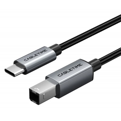 CABLETIME καλώδιο USB-C σε USB Type B CT-CMBM1, 480Mbps, 2m, μαύρο