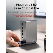 CABLETIME docking station CT-DK181-AG, 16 θυρών, USB-C σύνδεση, 100W PD, 1000Mbps, MST, γκρι