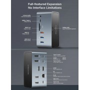 CABLETIME docking station DOCK162-AG2 15 θύρες, M.2 NVME, 4K 100W, γκρι