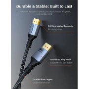 CABLETIME καλώδιο DisplayPort 2.1 CT-DP16K, VESA Certified, 16K/60Hz, 80 Gbps, 2m, μαύρο