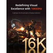 CABLETIME καλώδιο DisplayPort 2.1 CT-DP16K, VESA Certified, 16K/60Hz, 80 Gbps, 2m, μαύρο