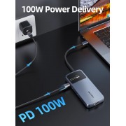 CABLETIME docking station CT-HUBD1-AG, 10 θυρών, USB-C, 4K, 100W, γκρι