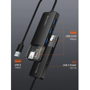 CABLETIME USB hub CT-HUBT2-PB, 4x θυρών, 5Gbps, USB σύνδεση, 1m, μαύρο