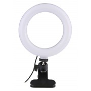 CABLETIME φωτιστικό δαχτυλίδι LED CT-LRL6-PB με μίνι τρίποδα & σφιγκτήρα, βάση smartphone, Φ16cm