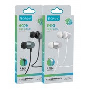 CELEBRAT earphones με μικρόφωνο D10, 3.5mm σύνδεση, Φ10mm, 1.2m, λευκά