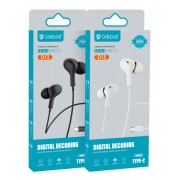 CELEBRAT earphones με μικρόφωνο D13, USB-C σύνδεση, Φ10mm, 1.2m, μαύρα