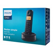 PHILIPS ασύρματο τηλέφωνο D1601B/34, με ελληνικό μενού, μαύρο