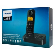 PHILIPS ασύρματο τηλέφωνο D2651B-34, με ελληνικό μενού, μαύρο