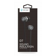 CELEBRAT earphones με μικρόφωνο D7, 3.5mm σύνδεση, Φ10mm, 1.2m, μαύρα