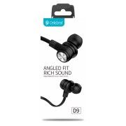 CELEBRAT earphones με μικρόφωνο D9, 3.5mm σύνδεση, Φ10mm, 1.2m, μαύρα