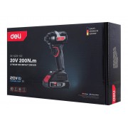 DELI παλμικό κατσαβίδι μπαταρίας DE-QZ20-1D2, Brushless, 20V, 2x 2Ah, 200N.m