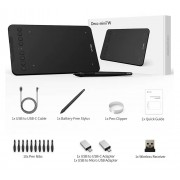 XP-PEN ταμπλέτα σχεδίασης με γραφίδα Deco Mini 7W, ασύρματη σύνδεση, 177.8x111.1mm, μαύρο