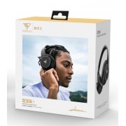 DOQAUS headphones DESIGN 1, ασύρματα & ενσύρματα, Φ40mm, 600mAh, μαύρα