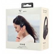 DOQAUS headphones DESIGN 3, ασύρματα & ενσύρματα, Φ40mm, 600mAh, μαύρα