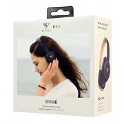 DOQAUS headphones DESIGN 3, ασύρματα & ενσύρματα, Φ40mm, 600mAh, μπλε